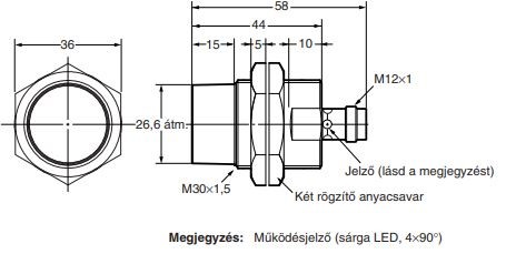 Induktív érzékelő Omron E2A-M30KN20-M1-B1