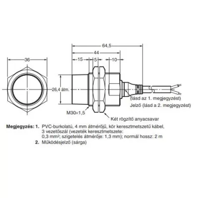 Inductive sensor Omron E2A-M30KN20-WP-B1 2M