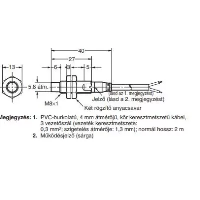 Inductive sensor Omron E2A-S08KN04-WP-B1 2M