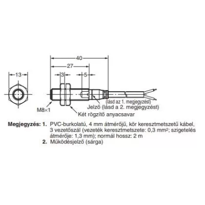 Inductive sensor Omron E2A-S08KS02-WP-B1 2M