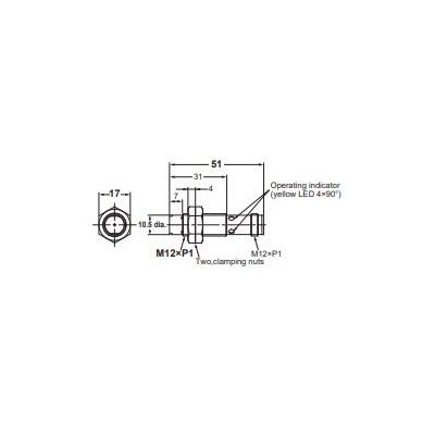 Induktív érzékelő Omron E2B-M12KN08-M1-B1