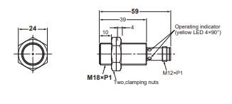 Induktív érzékelő Omron E2B-M18KS08-M1-B2