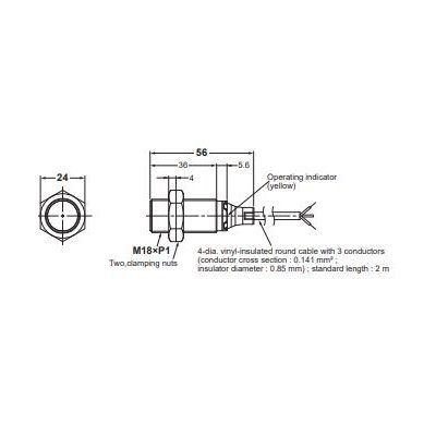 Induktív érzékelő Omron E2B-M18KS08-WP-B1 2M