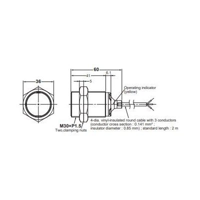 Induktív érzékelő Omron E2B-M30KS15-WP-B1 2M