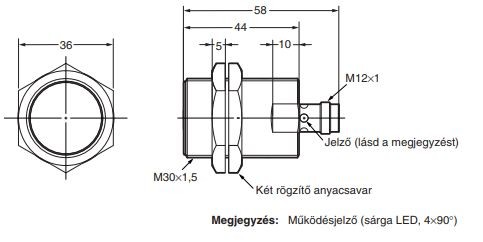 Induktív érzékelő Omron E2E-X15B1T30-M1-B1
