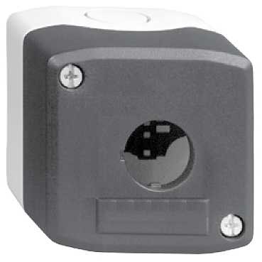 Schneider Empty box with 1 hole light grey/black gray XALD01