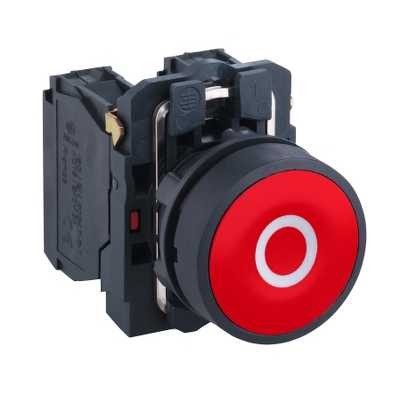   Schneider Nyomógomb 22mm piros "O" jellel 1NC XB5AA4322