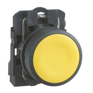 Schneider Push button 22mm yellow 1NO XB5AA51