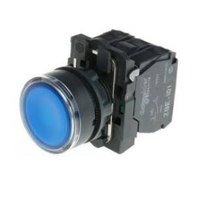 Schneider Illuminated push button with 22mm blue LED XB5AW36M5